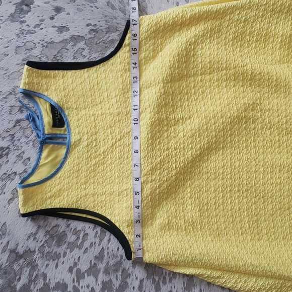 Victoria Beckham for Target Textured Yellow Blue Ruffle Dress SzXL - Picture 5 of 9